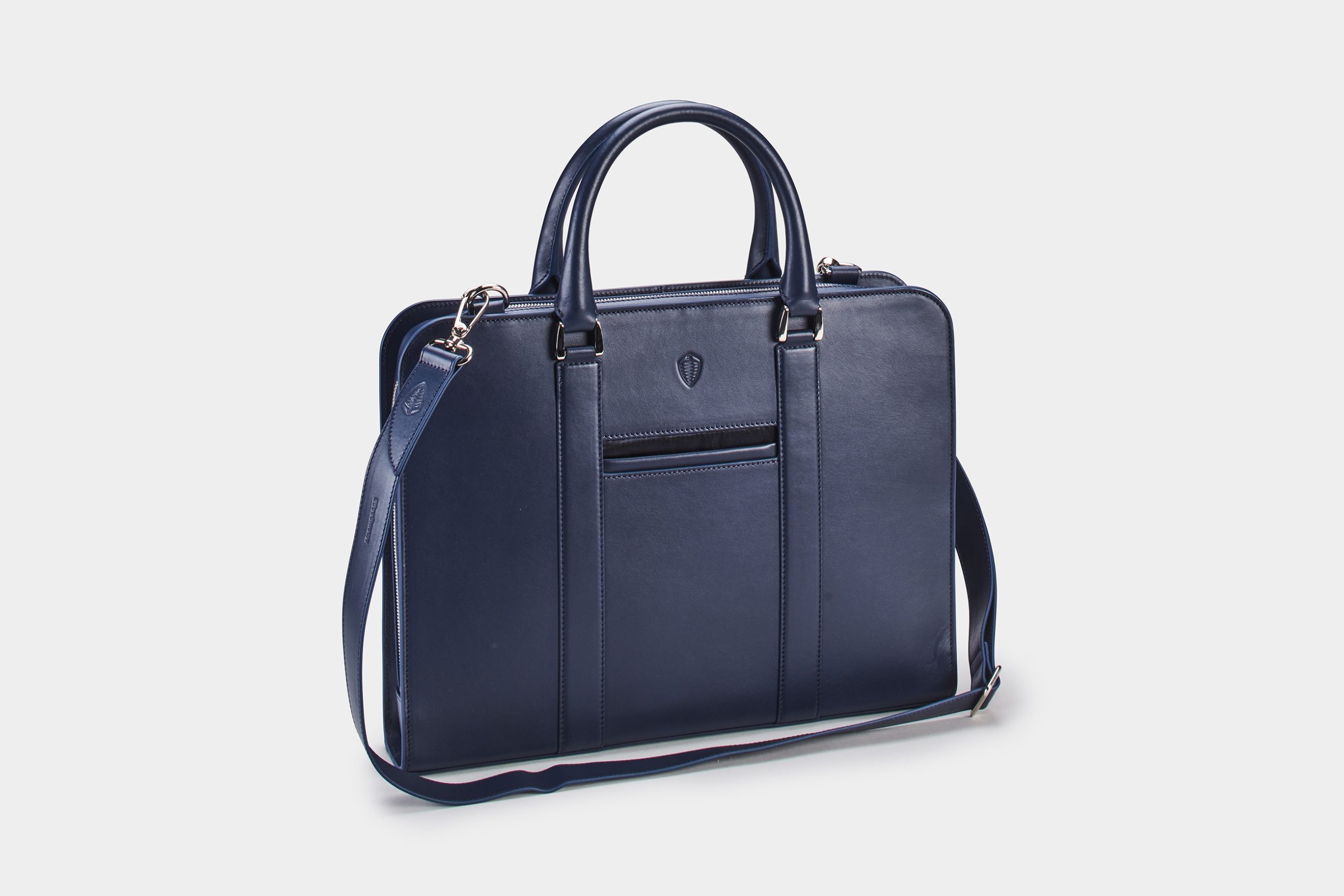 Leather Briefcase – Navy Blue