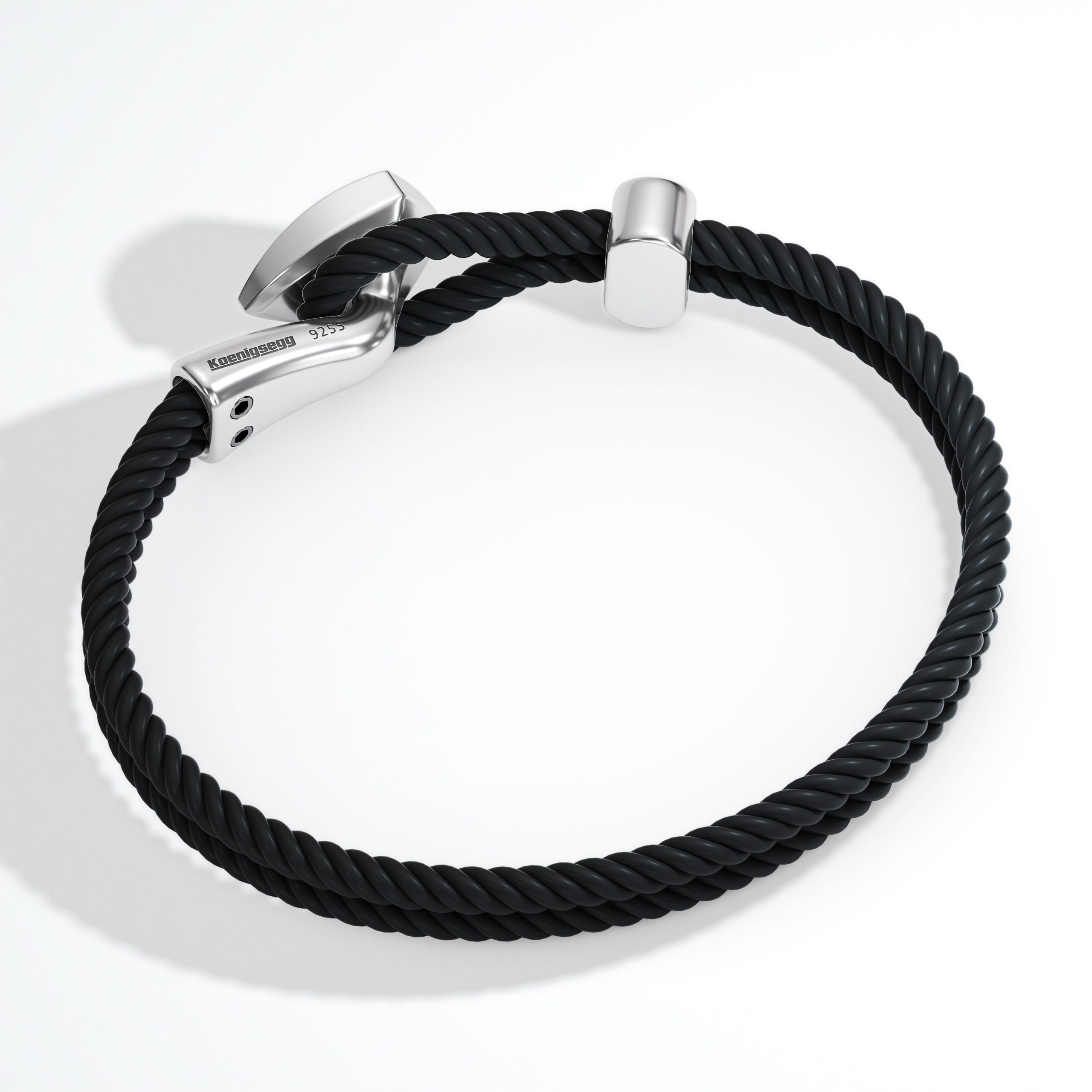 Koenigsegg Shield Braided Bracelet β Silver - Image 4