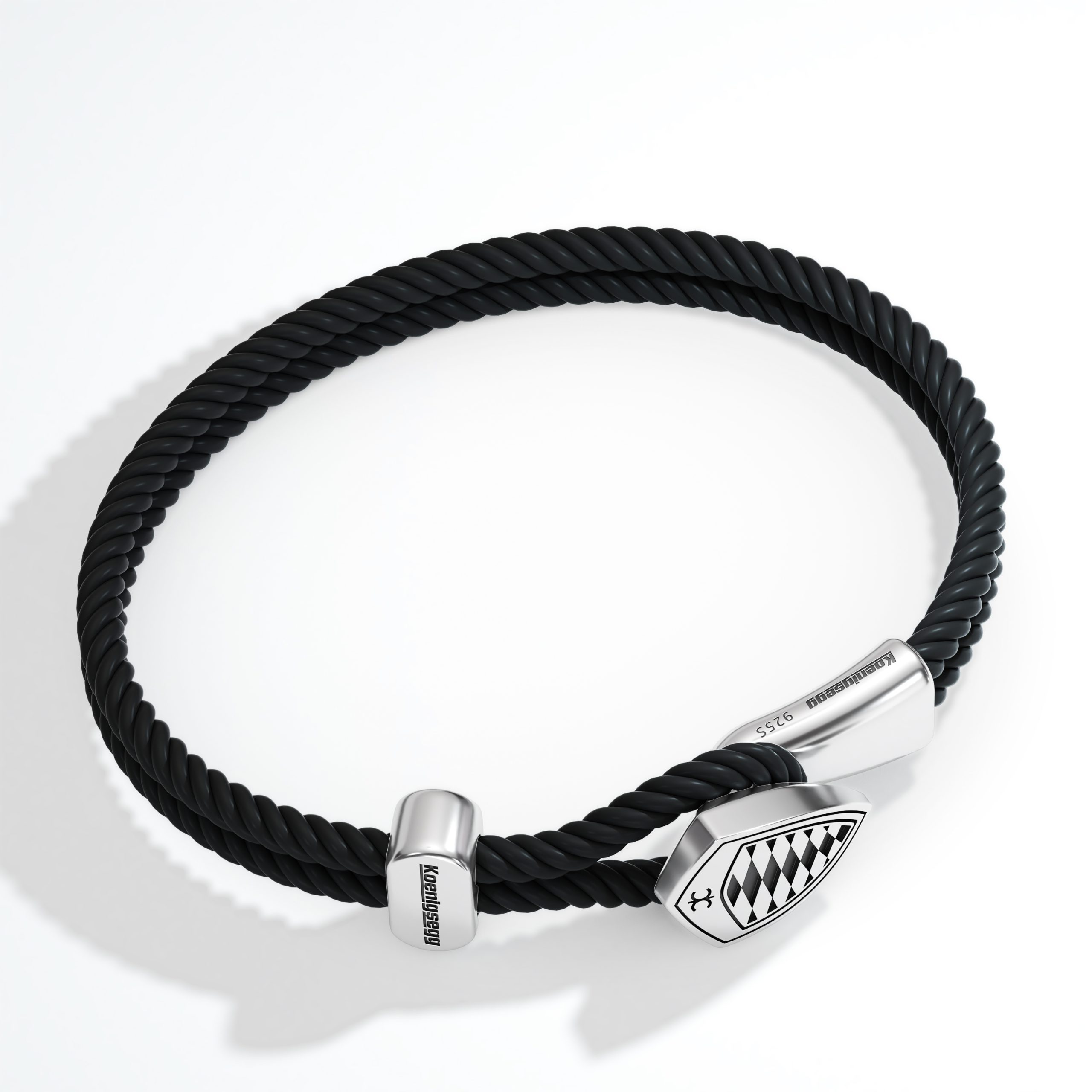 Koenigsegg Shield Braided Bracelet β Silver - Image 2