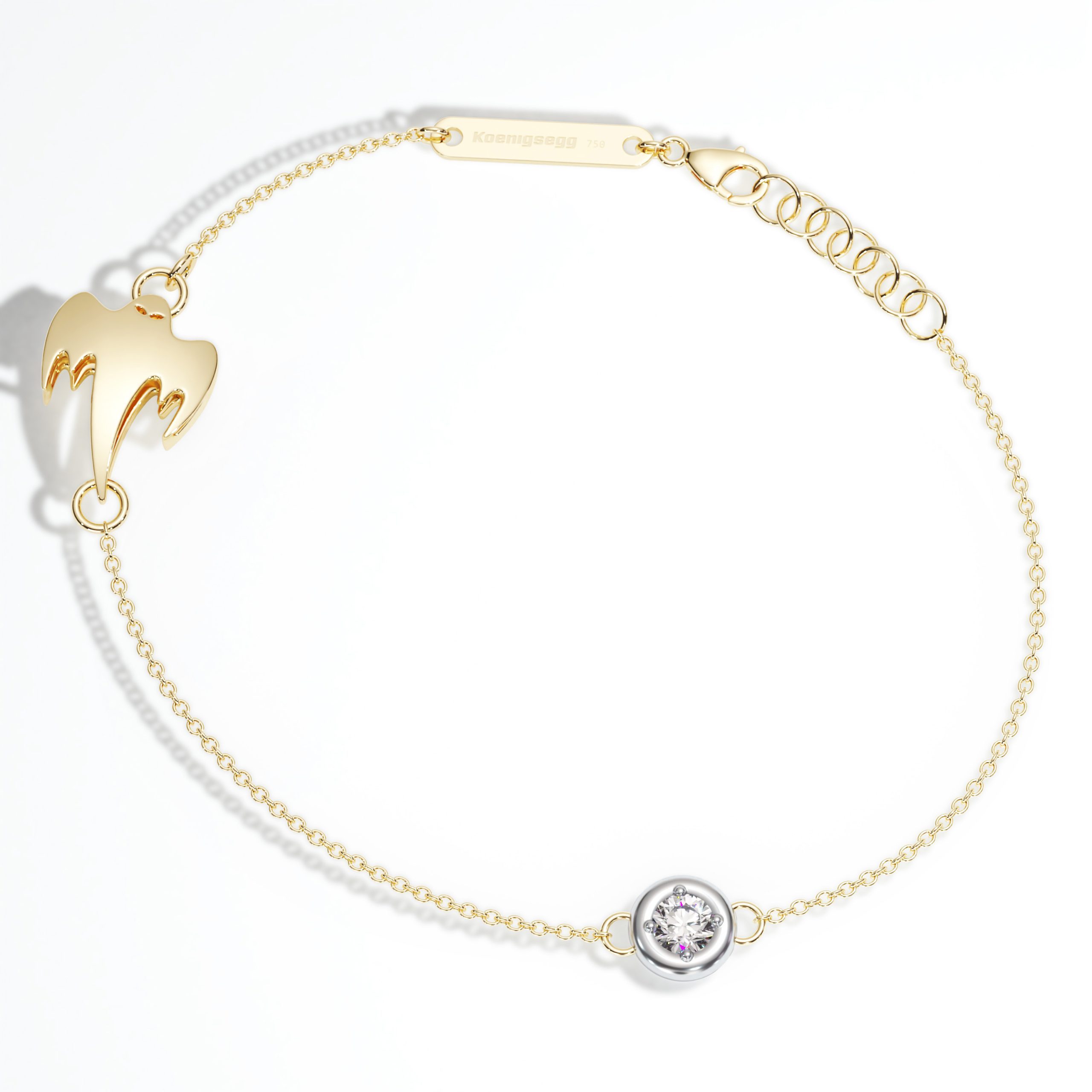 Gold Ghost Chain Bracelet with Diamond Accent - Image 2