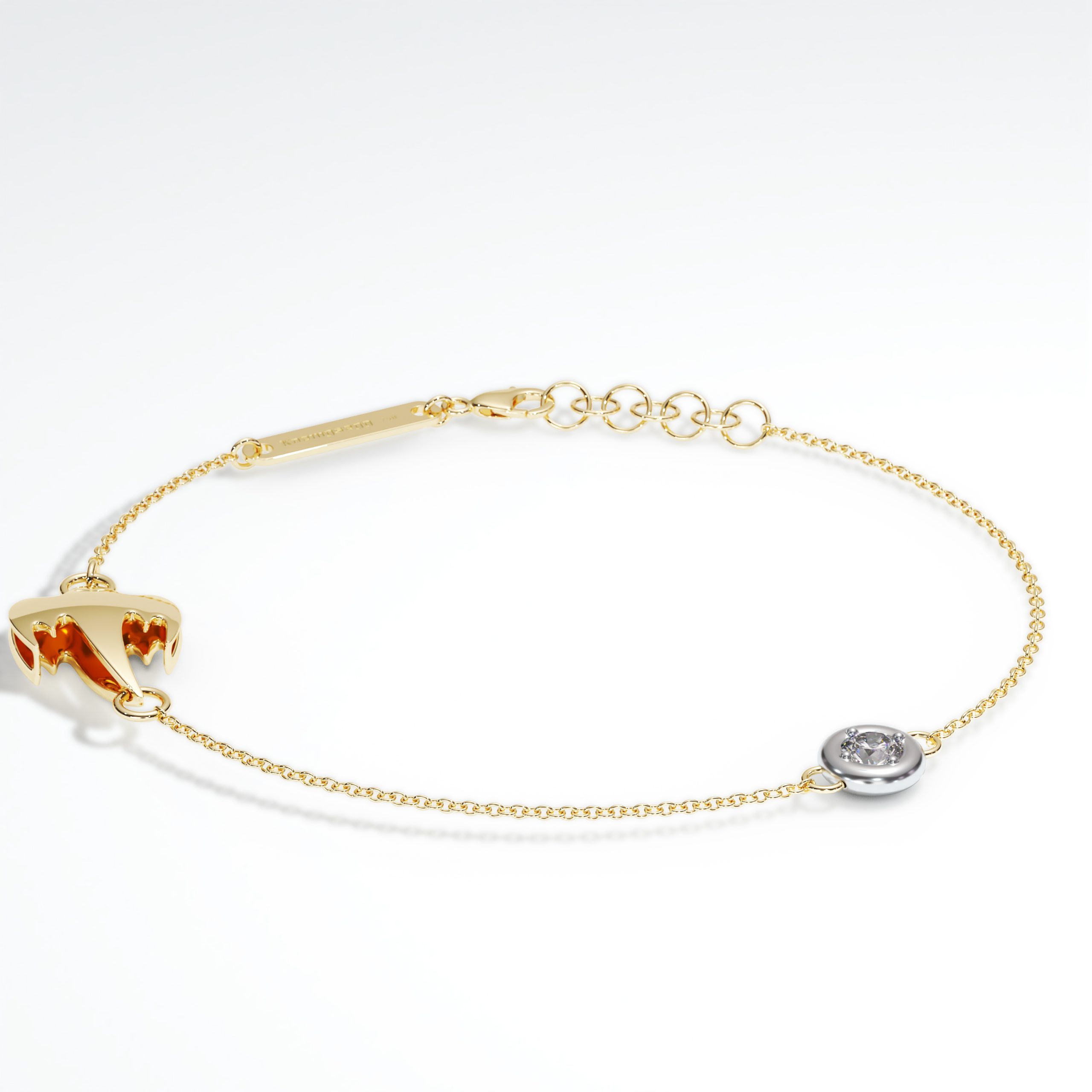 Gold Ghost Chain Bracelet with Diamond Accent - Image 4