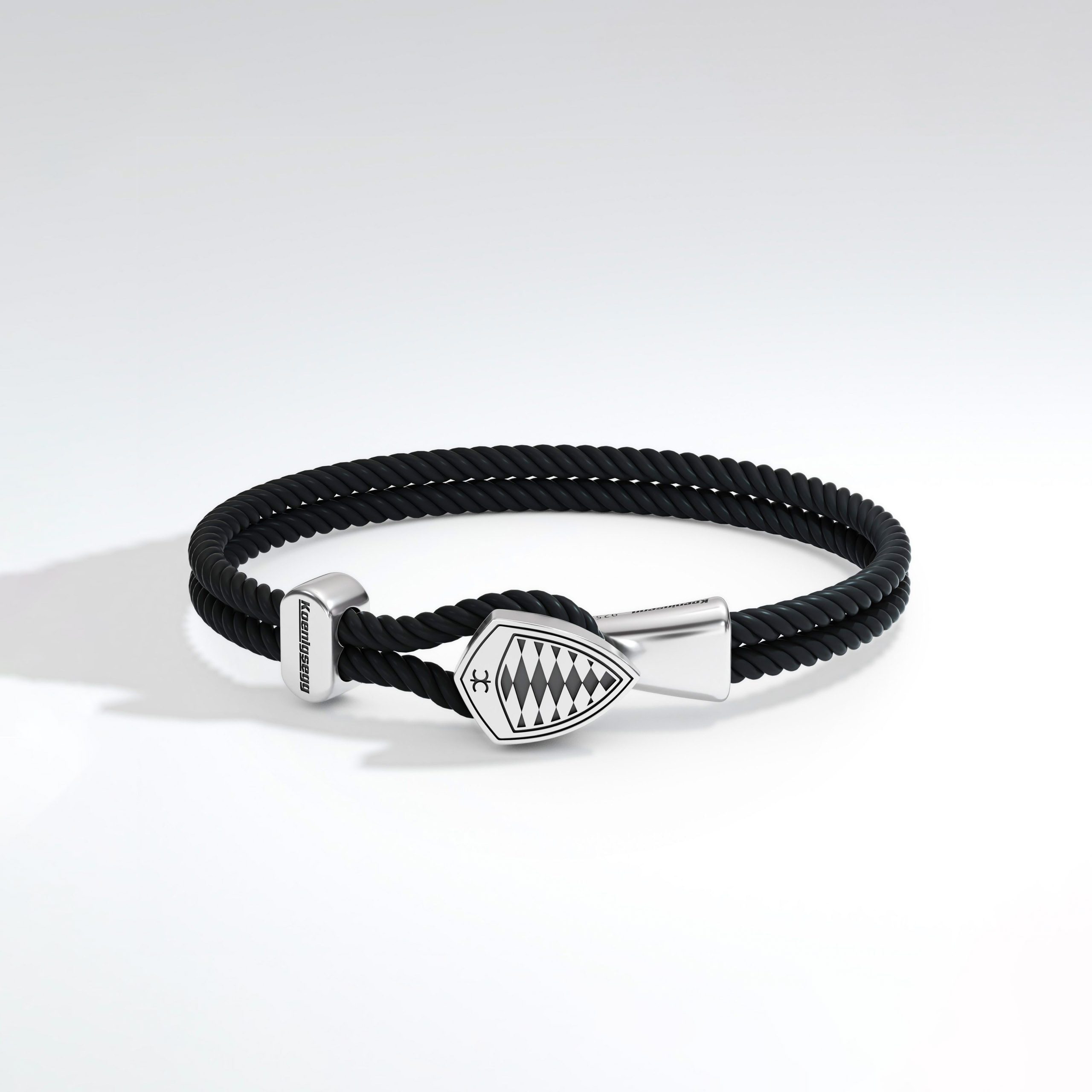 Koenigsegg Shield Braided Bracelet – Silver
